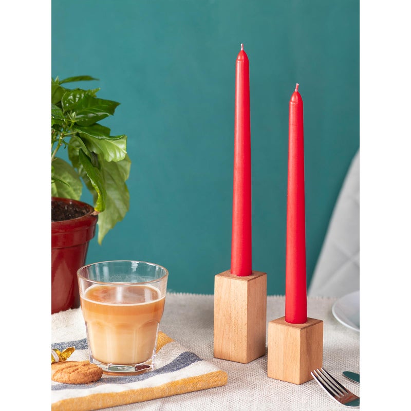 CANDWAX 10 inch Red Taper Candles Set of 12 - Dripless and Long Burning Red Candlesticks - Perfect as Christmas Candlesticks for Dinner or Holiday Home Decor - Christmas Candle Sticks - Image 5